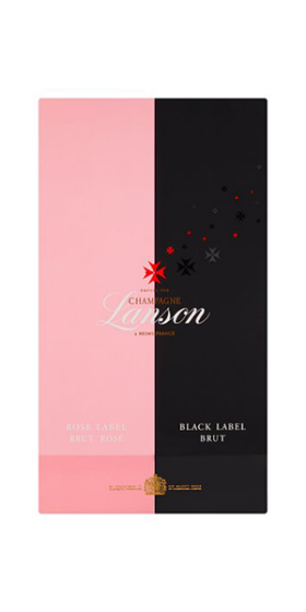 Champagne Lanson - Black Label + Rosé Label v darčekovom balení