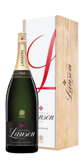 Champagne Lanson - Black Label - drevené balenie